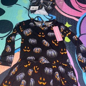 Little Bum Bums Creepin It Real Twirl dress and biggie bow 2T